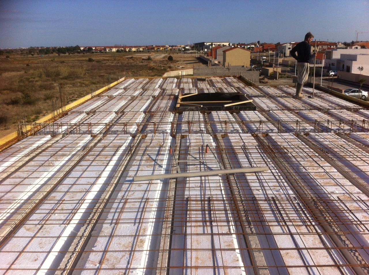 Vue du toit terrasse avant coulage